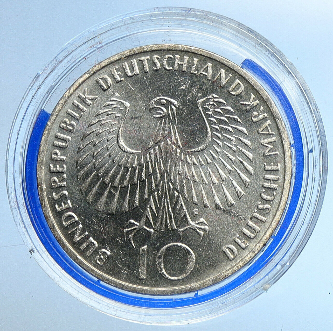 1972 F Germany Munich Summer Olympic OLD Vintage BU Silver 10 Mark Coin i109638