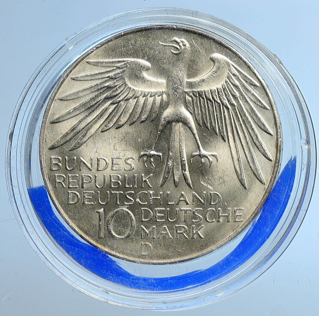 1972 D GERMANY Munich Summer Olympics Schleife BU Silver Coin 10 Mark i109650