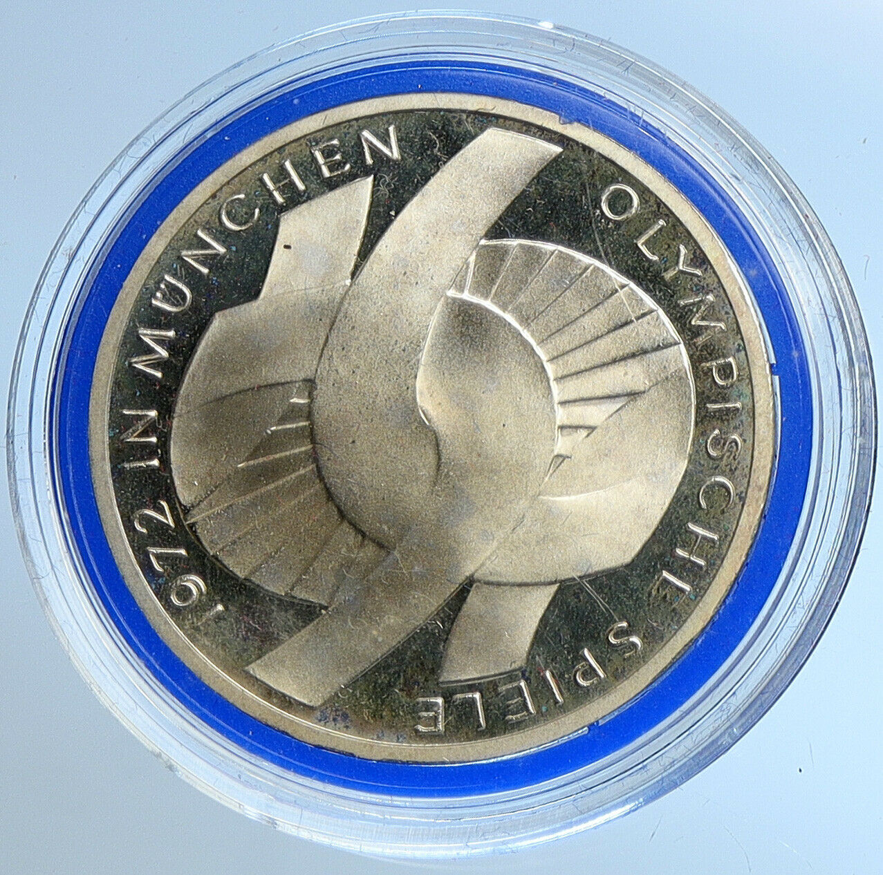 1972 J GERMANY Munich Summer Olympics Games Schleife PF Silver 10 M Coin i109639