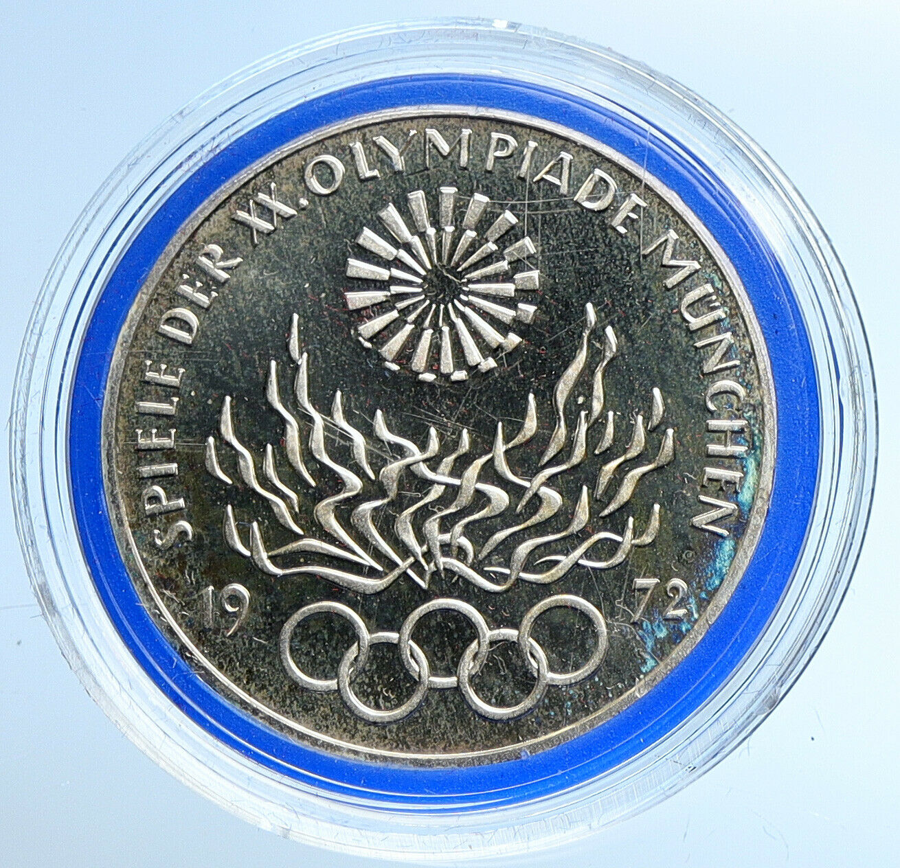 1972 J Germany Munich Summer Olympic Vintage PROOF Silver 10 Mark Coin i109643