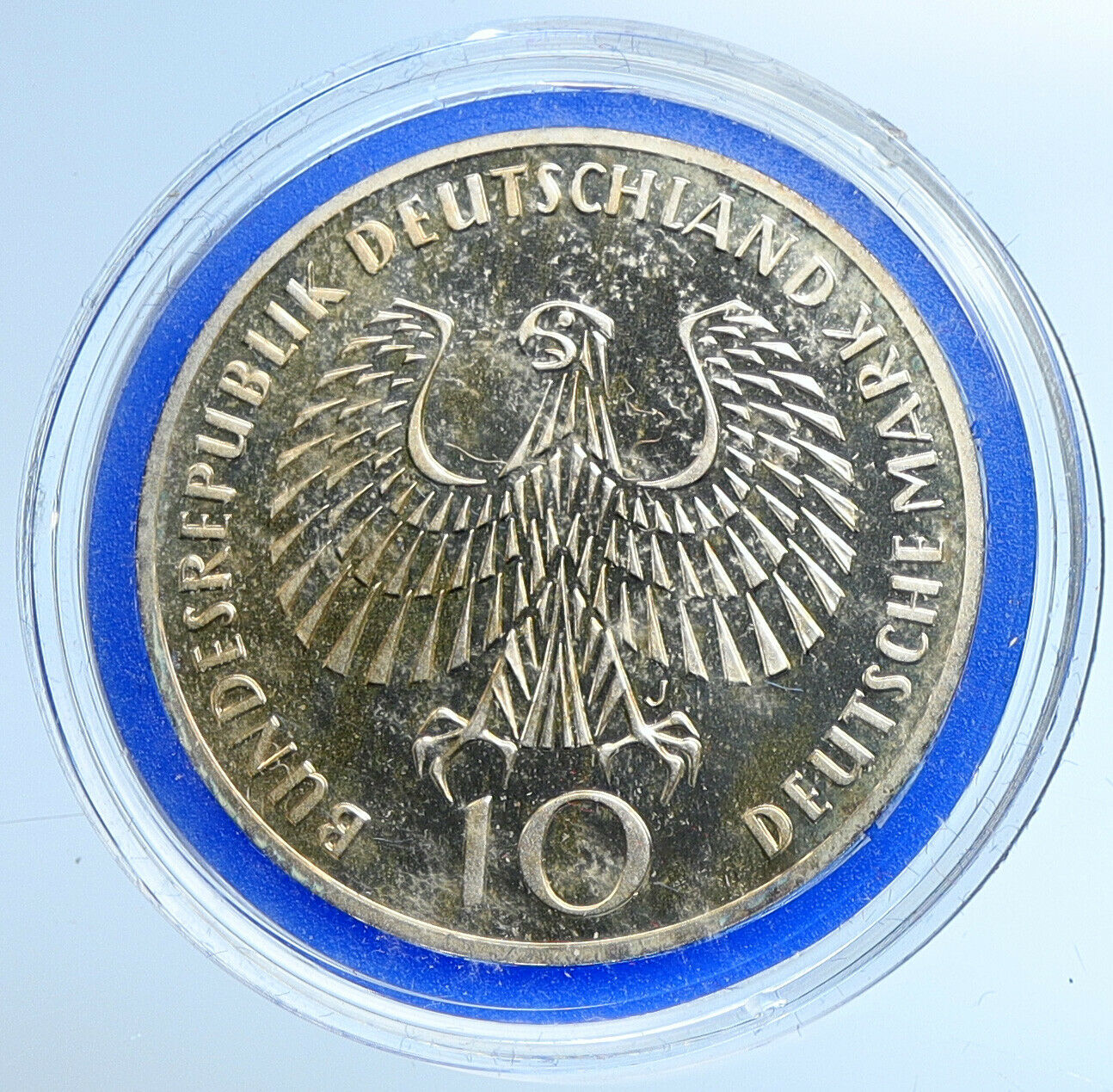 1972 J Germany Munich Summer Olympic Vintage PROOF Silver 10 Mark Coin i109643