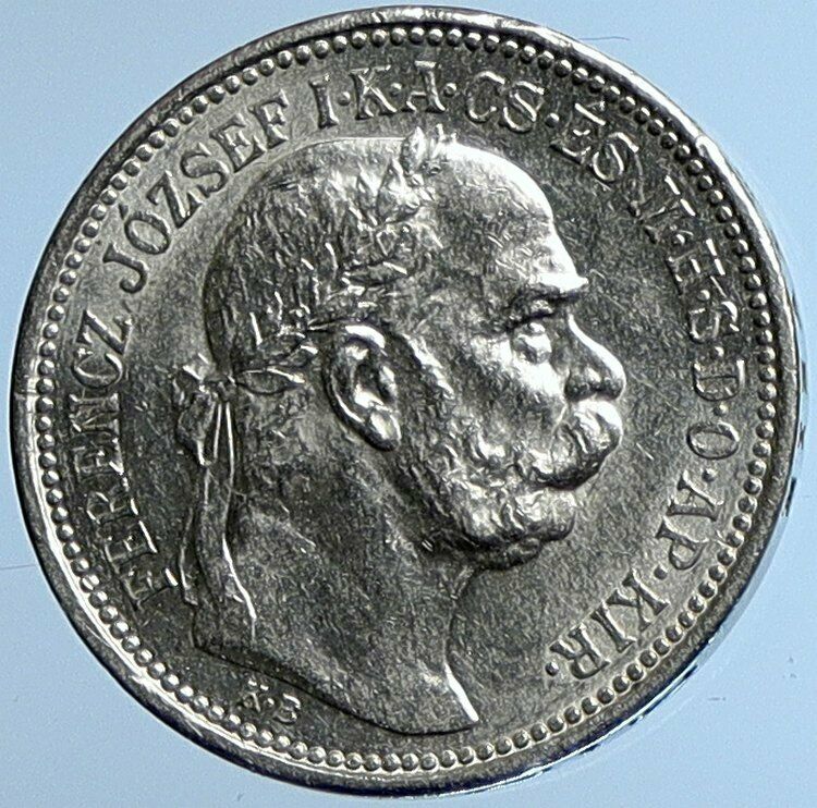 1915 HUNGARY w King Franz Joseph I Hungarian Antique Silver Korona Coin i109686