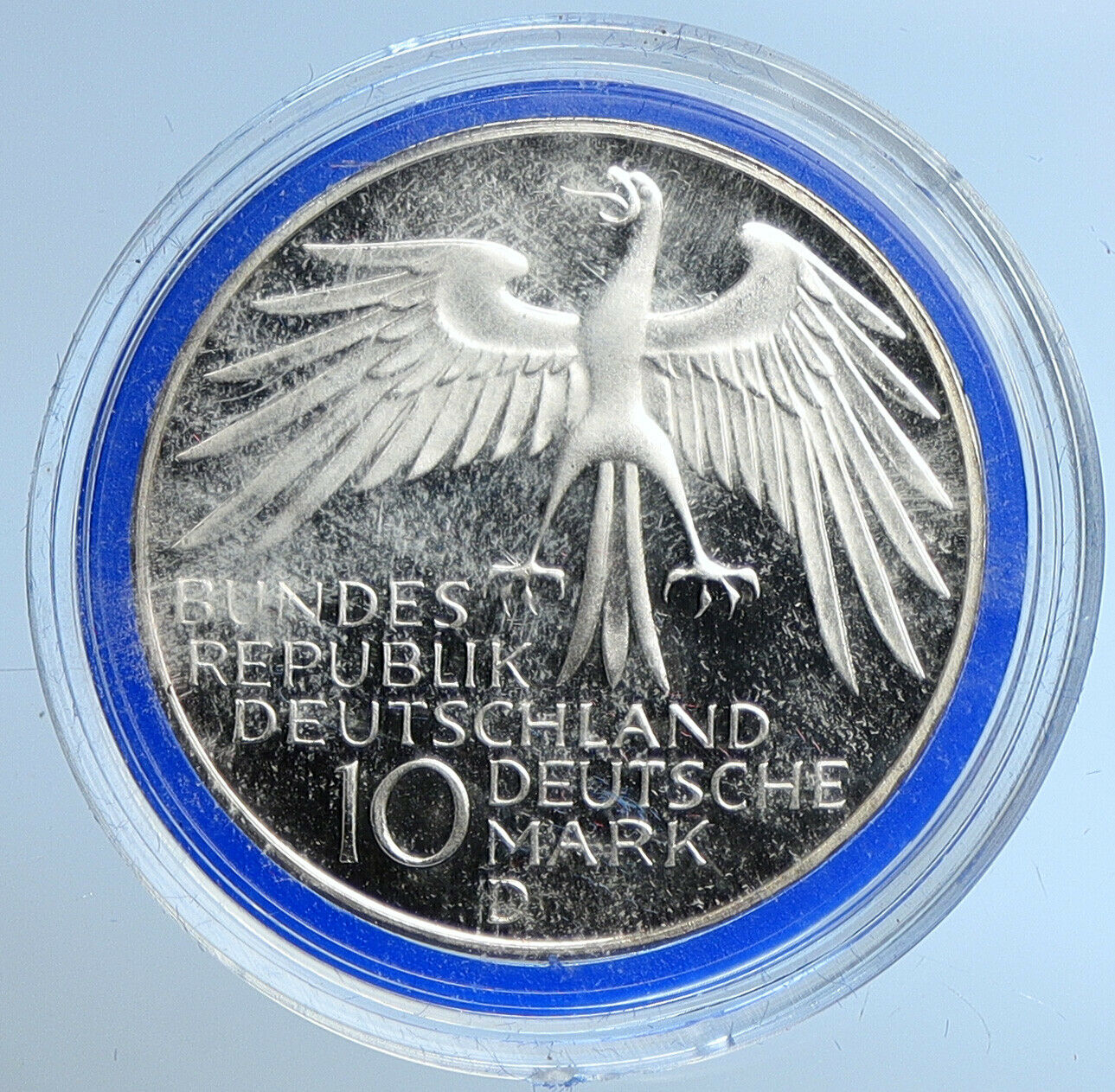 1972 D GERMANY Munich Summer Olympics Schleife Proof Silver Coin 10 Mark i109654