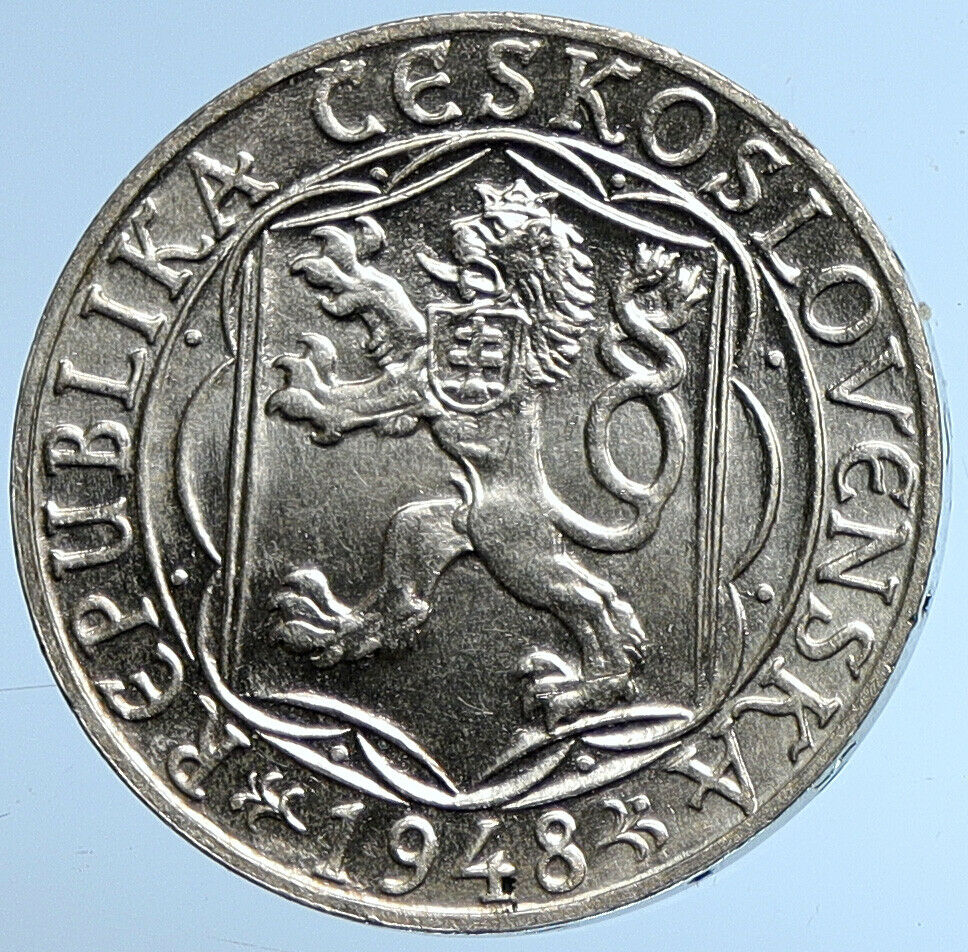 1948 CZECH REPUBLIC Czechoslovakia Charles University Silver 100 Kr Coin i109618