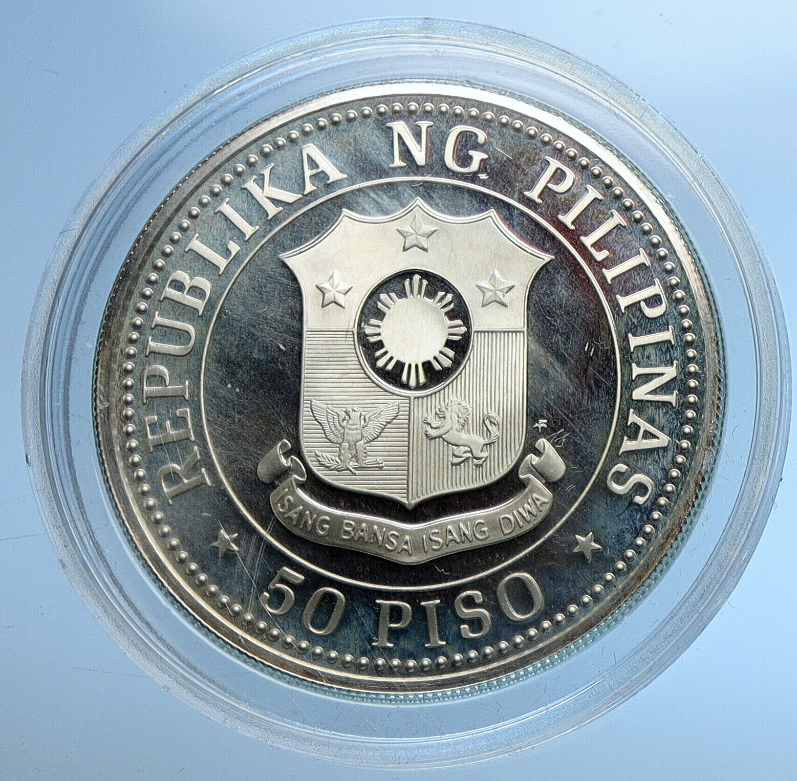 1979 PHILIPPINES YEAR OF THE CHILD Vintage Old Proof Silver 50 Piso Coin i109727