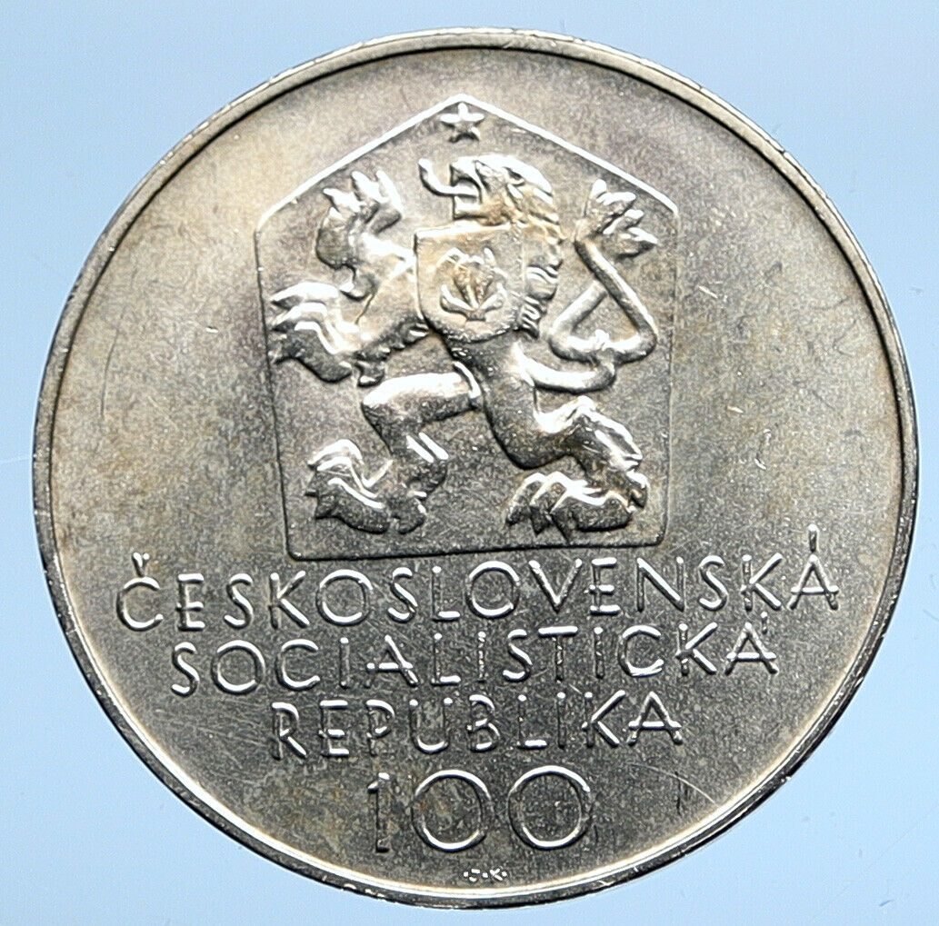 1971 CZECH REPUBLIC Czechoslovakia ARTIST Josef Manes OLD 100 Korun Coin i109703