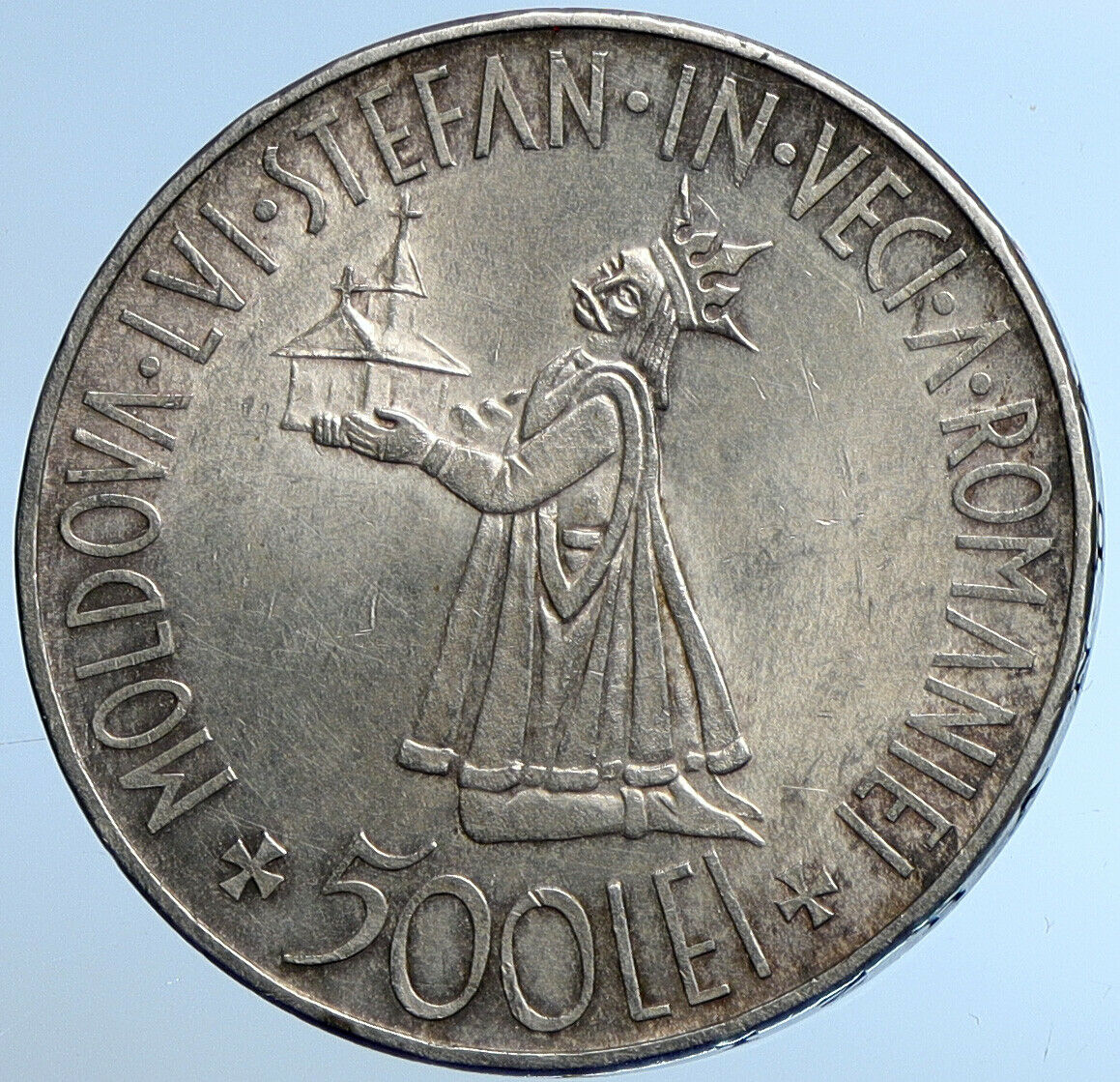 1941 ROMANIA Michael I Antique VINTAGE OLD Silver 500 LEI Romanian Coin i109629