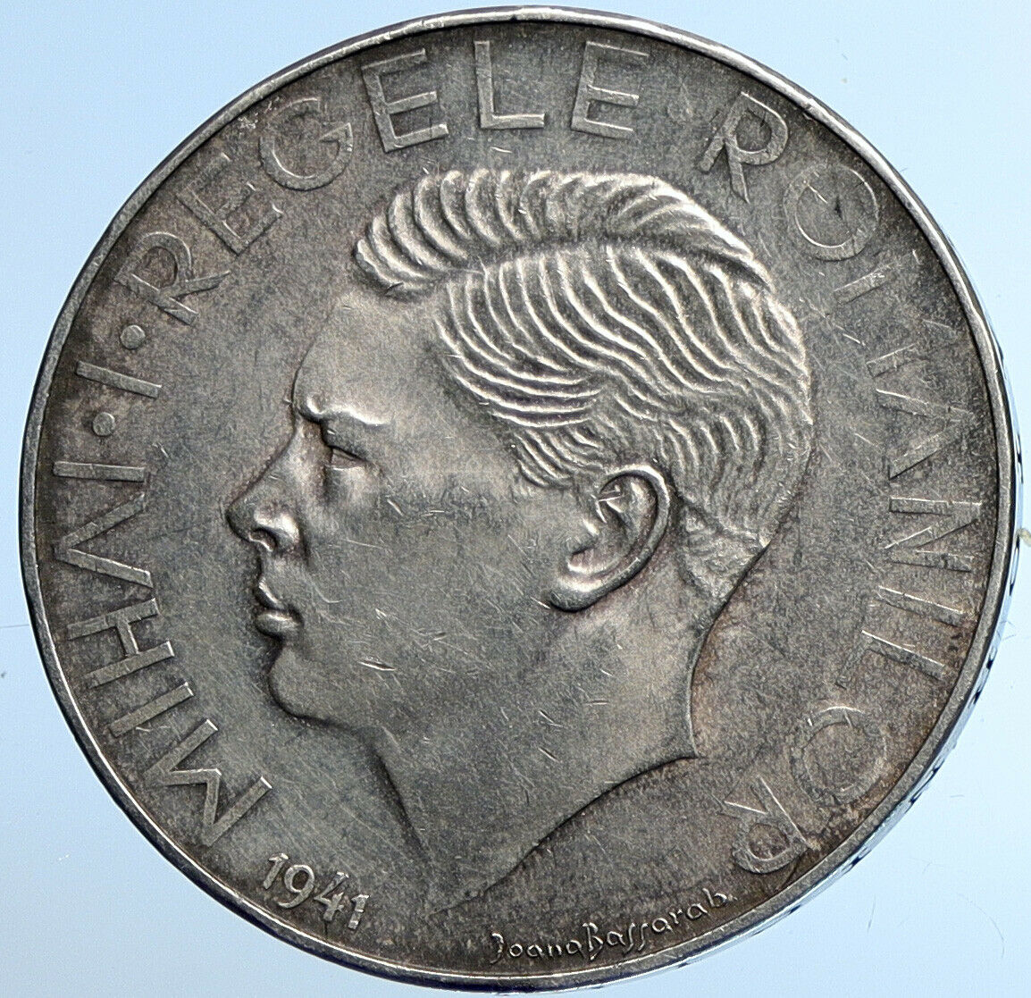1941 ROMANIA Michael I Antique VINTAGE OLD Silver 500 LEI Romanian Coin i109629