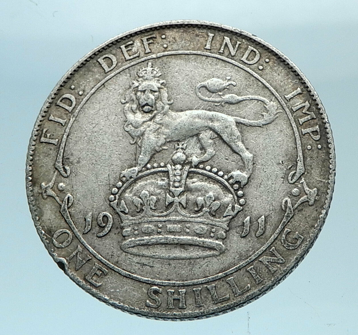 1911 Great Britain UK United Kingdom SILVER SHILLING Coin King George V i78163