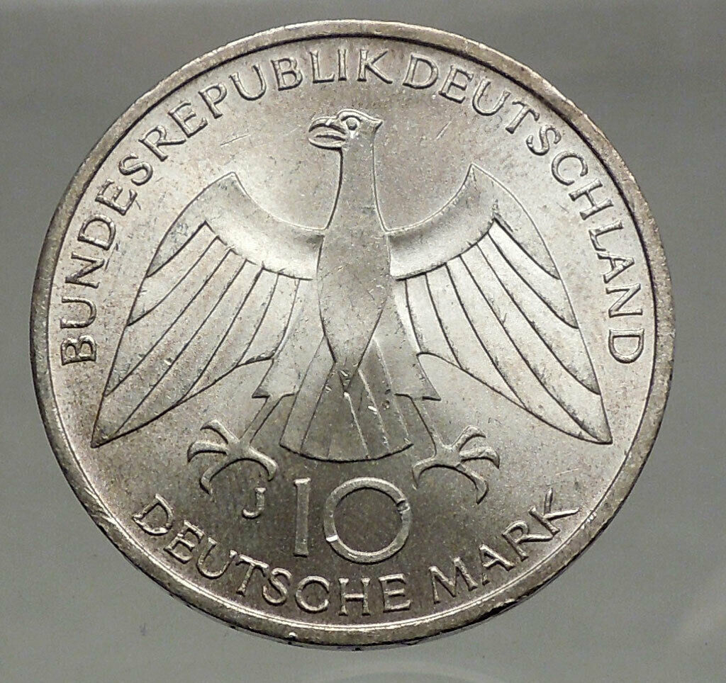 1972 Germany Munich Summer Olympics Games Schleife 10 Mark Silver Coin i56710