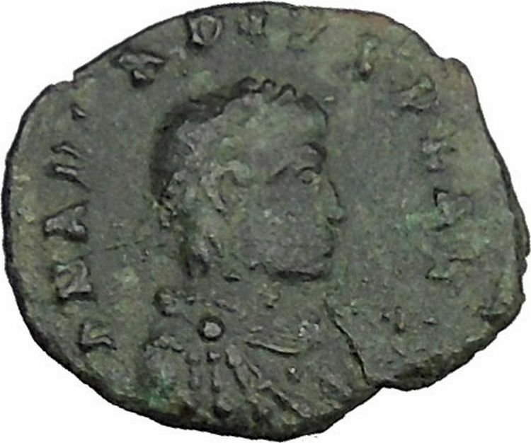 ARCADIUS 383AD Ancient Roman Coin Bivouac Military Camp Gate i37556