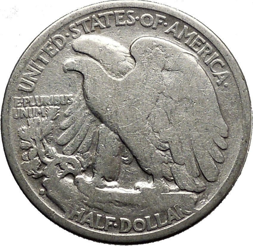 1937 WALKING LIBERTY Half Dollar Bald Eagle United States Silver Coin i45150