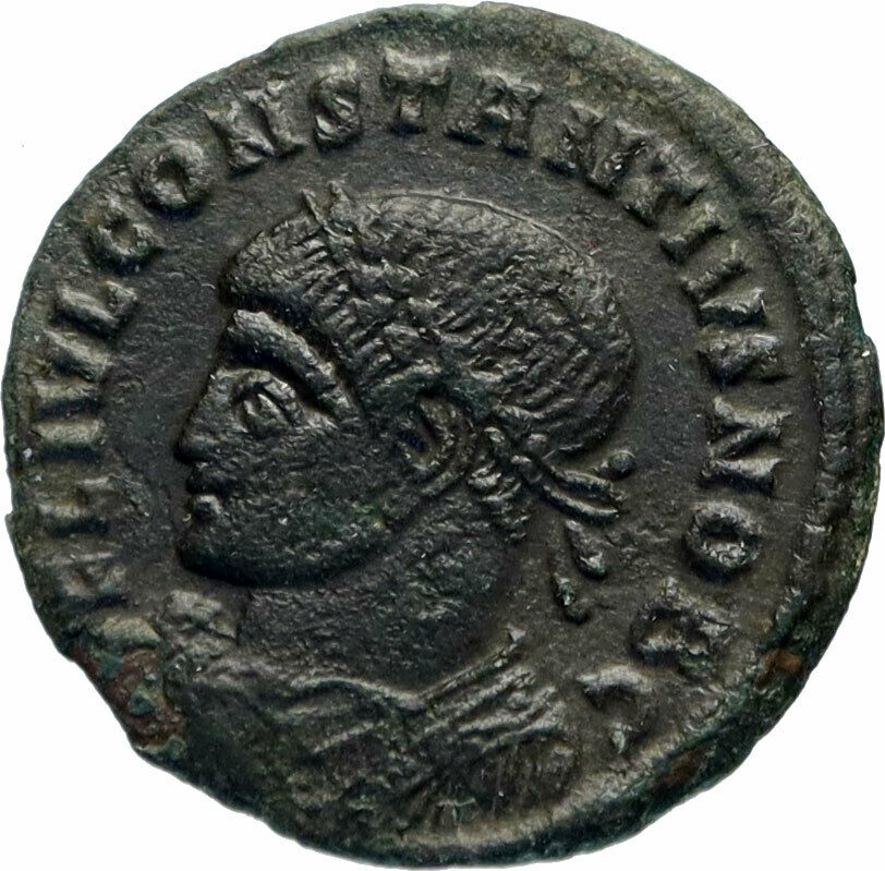 CONSTANTIUS II as CAESAR 325AD Open Door Four Turret Camp Gate Roman Coin i46711