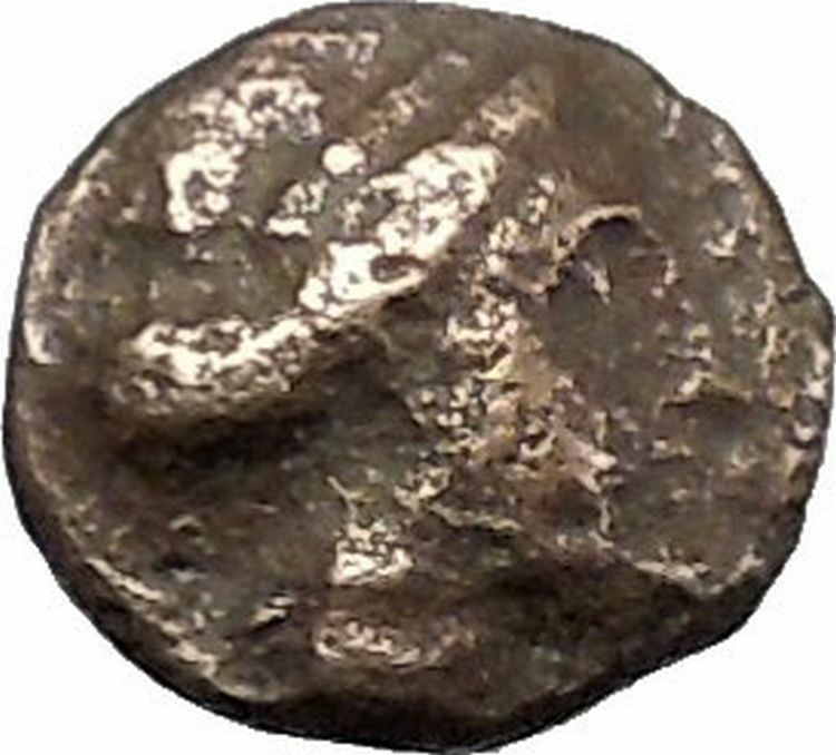 RHODES Island Off CARIA 394BC Nymph Rhodos ROSE Ancient Greek Coin i49514