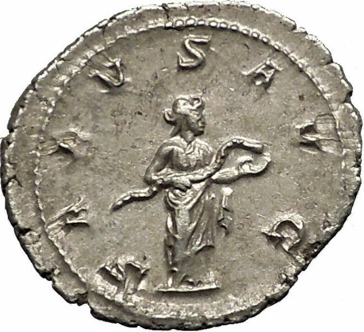 Philip I 'the Arab' Silver 247AD Ancient Roman Coin Salus Health Cult i52302