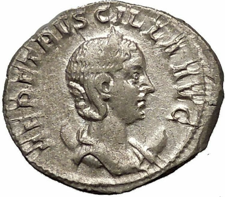 Herennia Etruscilla Hostilian mom Silver Ancient Roman Coin Modesty Cult i52316