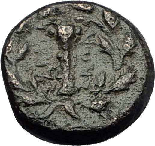 SARDES in LYDIA 133BC Apollo Club Wreath Authentic Ancient Greek Coin i60592