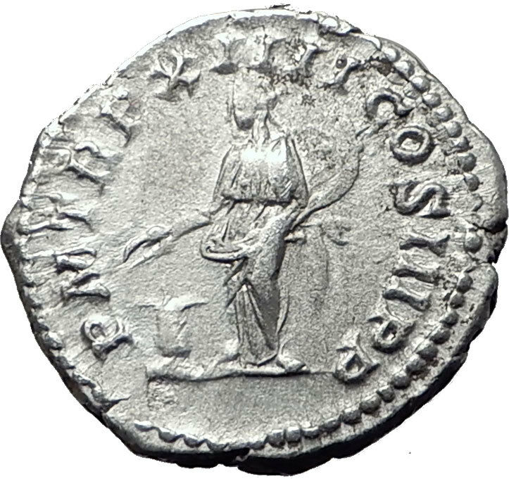 SEPTIMIUS SEVERUS 205AD Rome Silver Authentic Ancient Roman Coin ANNONA i61491