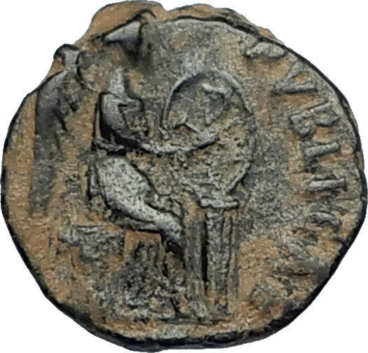 EUDOXIA Arcadius Wife 401AD Authentic Ancient Roman Coin VICTORY CHI-RHO i67270