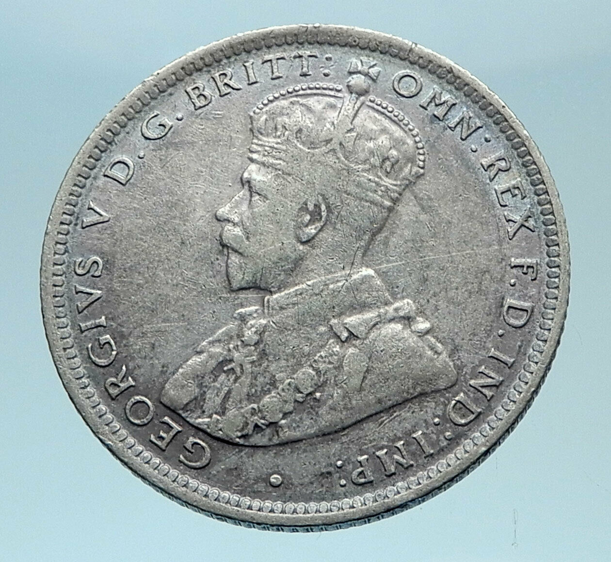 1917 British WEST AFRICA UK King George V Genuine Silver Shilling Coin i78357