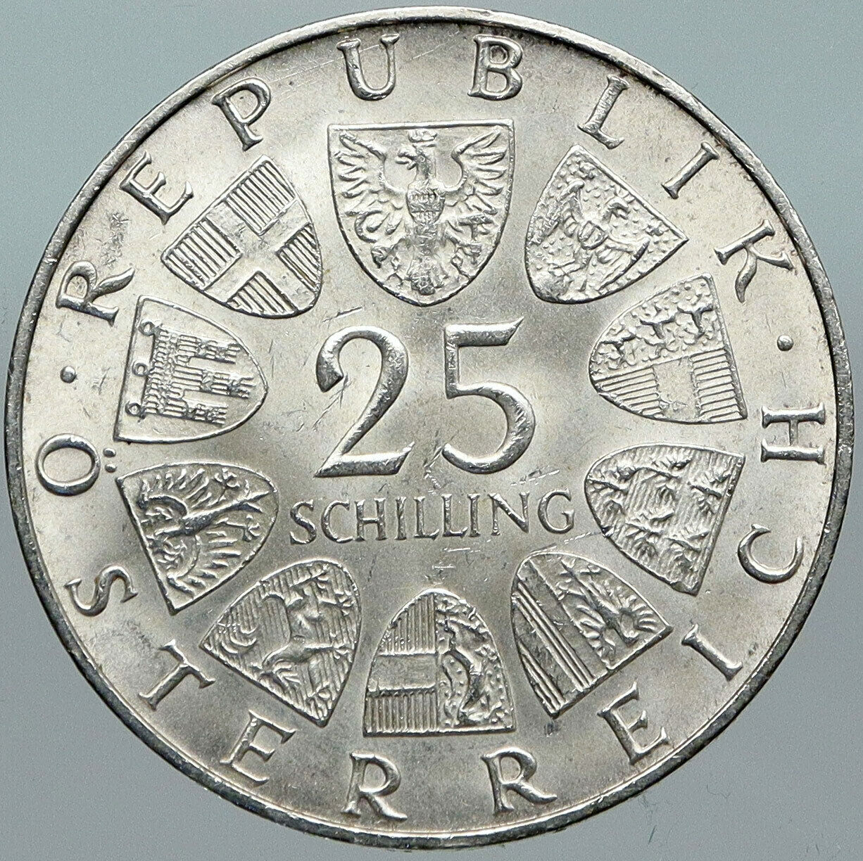 1970 AUSTRIA Franz Lehar Hungarian Composer Silver 25 Shlng Austrian Coin i88454