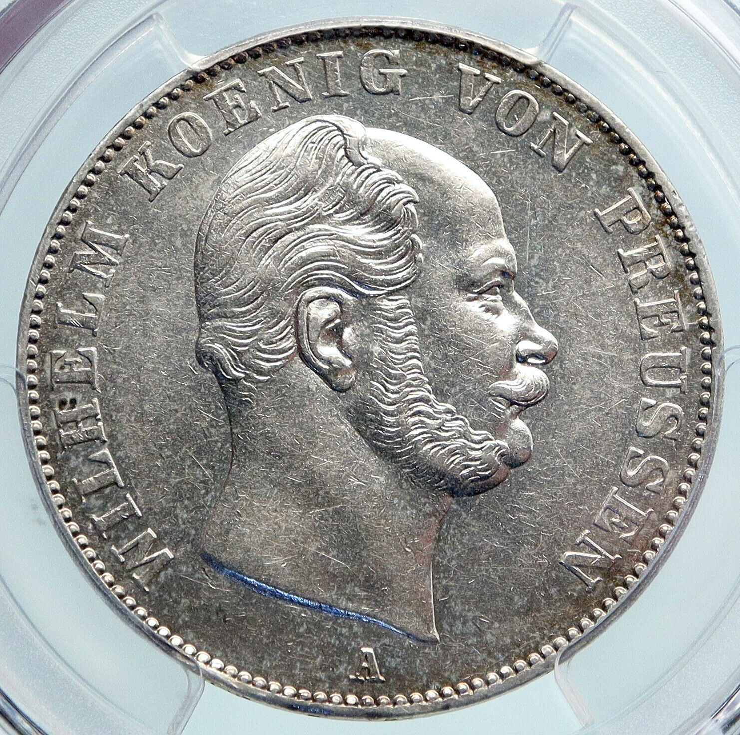 1861 A PRUSSIA KINGDOM German STATE King WILHELM I Silver Taler Coin PCGS i89594