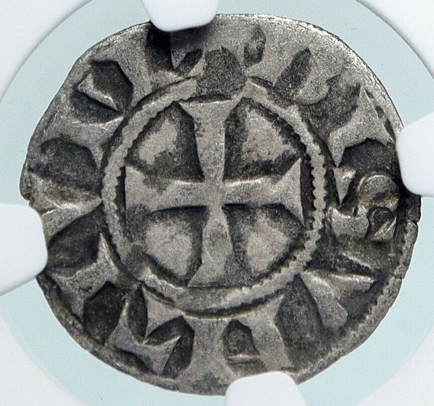 1200AD FRANCE Archbishopric BESANCON Old Silver Denier Medieval NGC Coin i89609