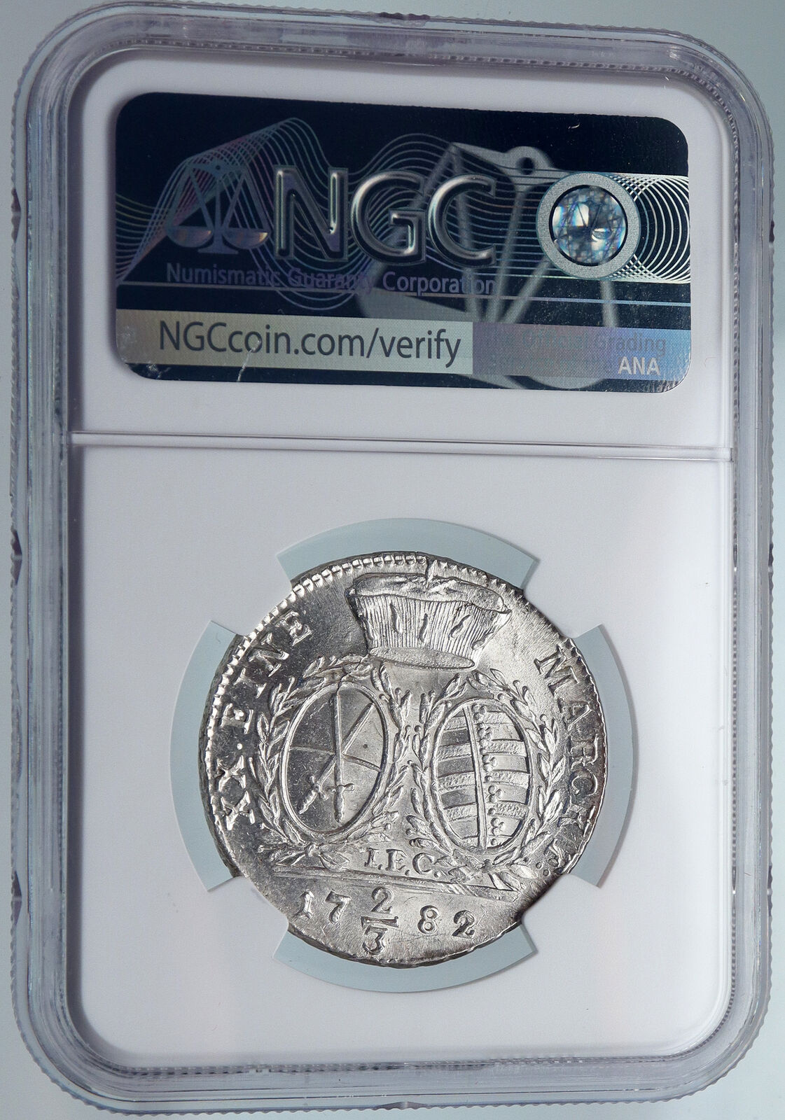 1782 GERMAN STATES - SAXONY Frederick Augustus Silver 2/3 Thaler Coin NGC i89603