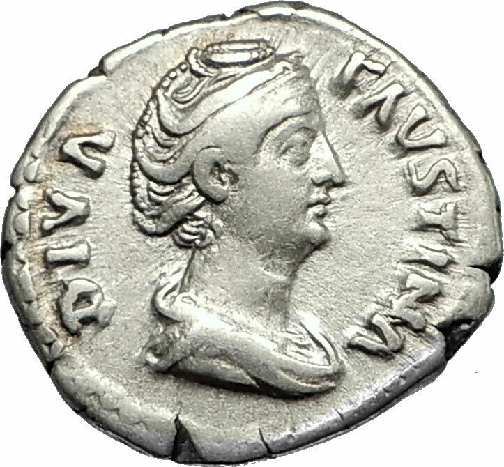 Diva FAUSTINA I Sr. Rome Temple 138AD Silver Roman Coin Antoninus Pius i66951