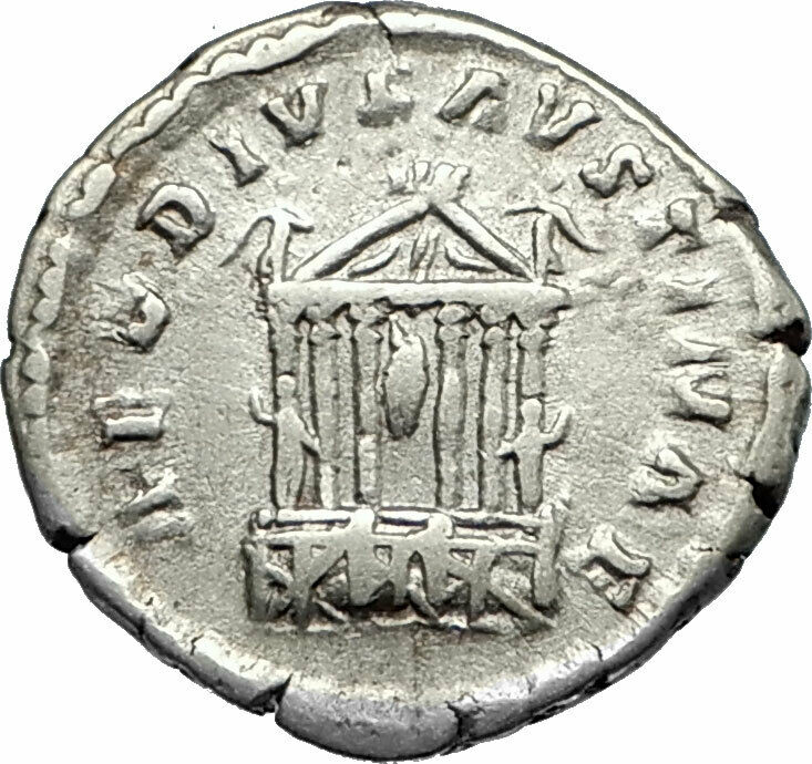 Diva FAUSTINA I Sr. Rome Temple 138AD Silver Roman Coin Antoninus Pius i66951