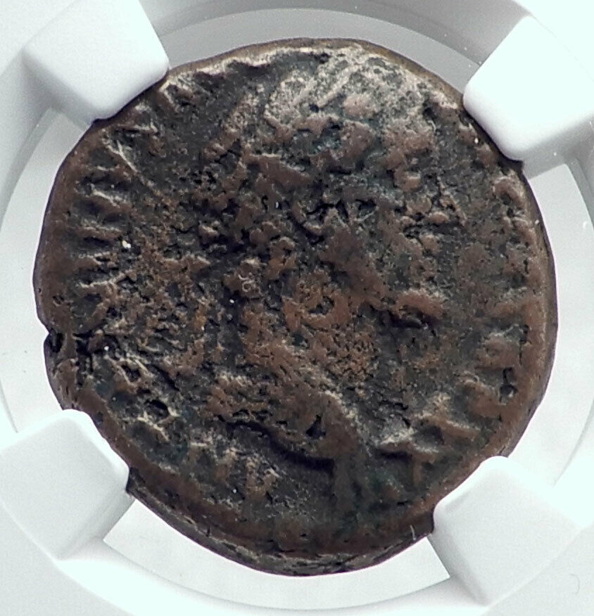 ANTONINUS PIUS Rome STATUE OF EMPEROR TEMPLE Ancient Roman Coin NGC i81353