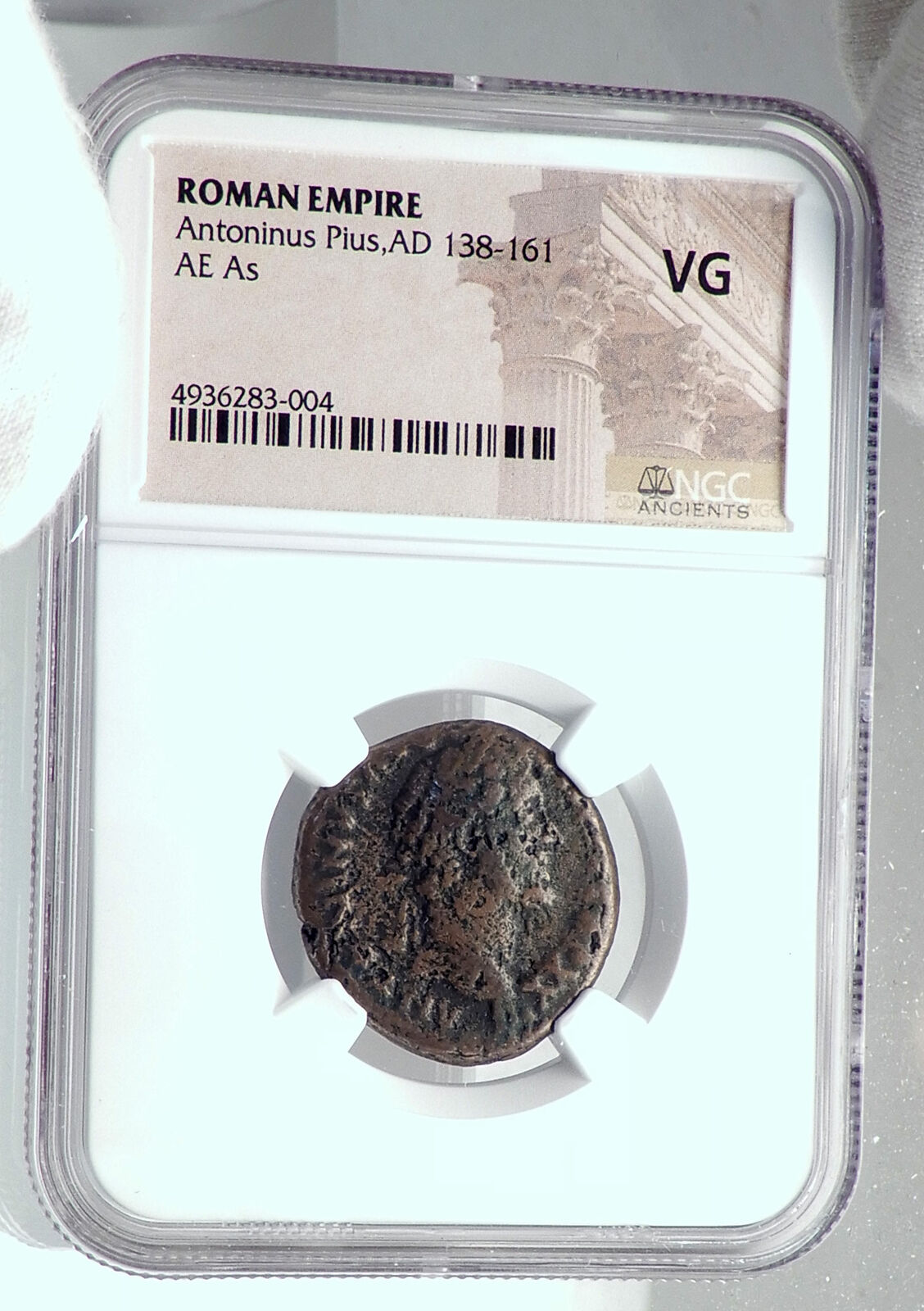 ANTONINUS PIUS Rome STATUE OF EMPEROR TEMPLE Ancient Roman Coin NGC i81353