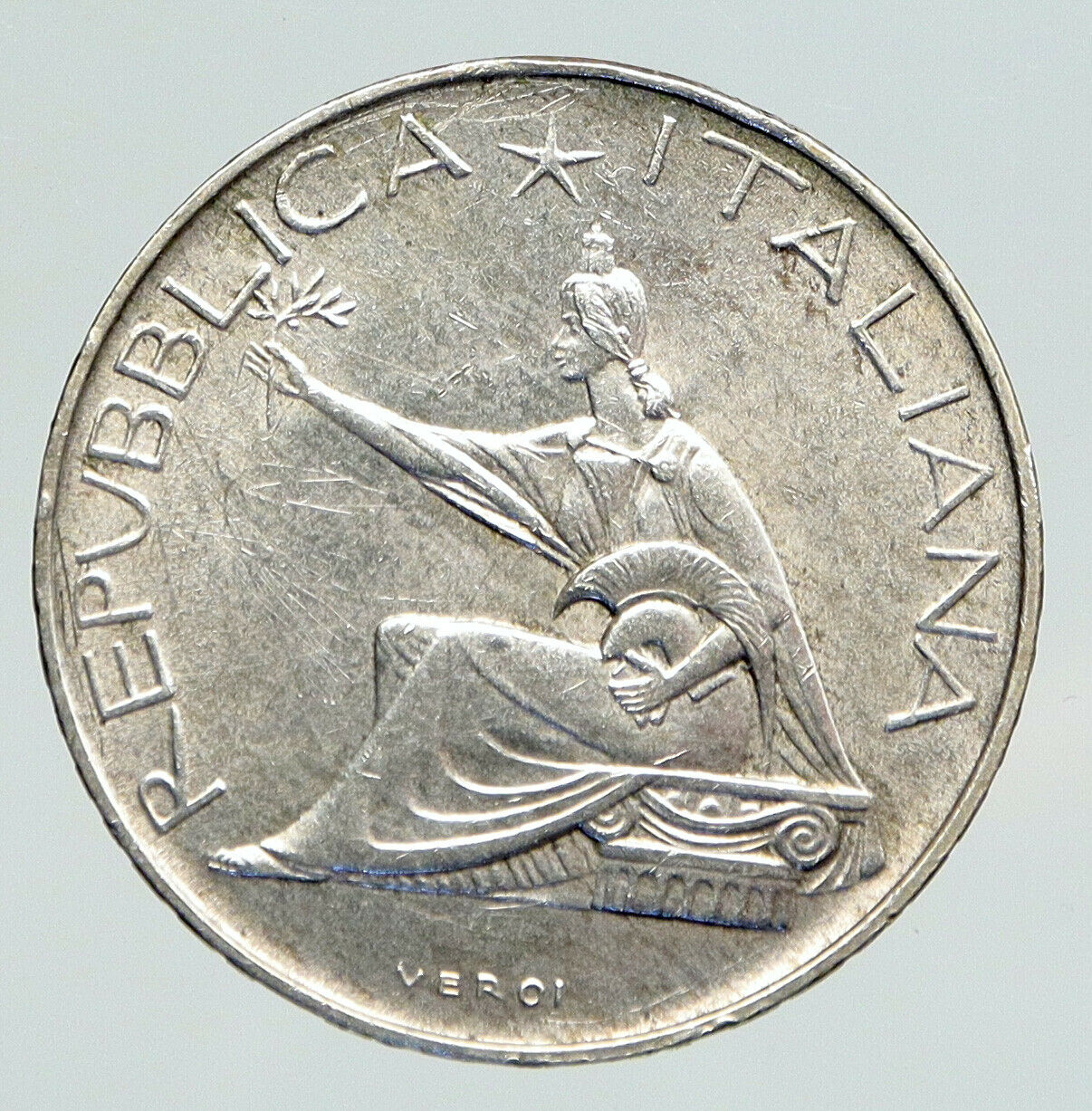 1961 ITALY Silver 500 Lire Coin ITALIAN UNIFICATION Rome Capital CHARIOT i91678