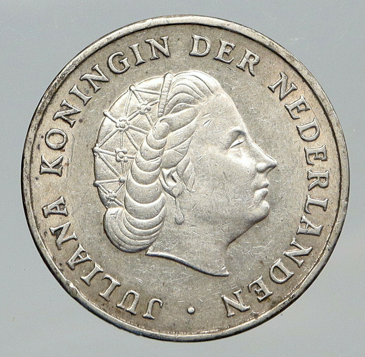 1952 NETHERLANDS ANTILLES Queen JULIANA Vintage SILVER OLD Gulden Coin i91690