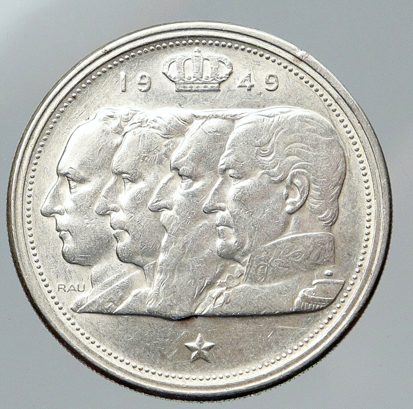 1949 BELGIUM Kings Leopold I II III & Albert I OLD Silver 100 Francs Coin i91667