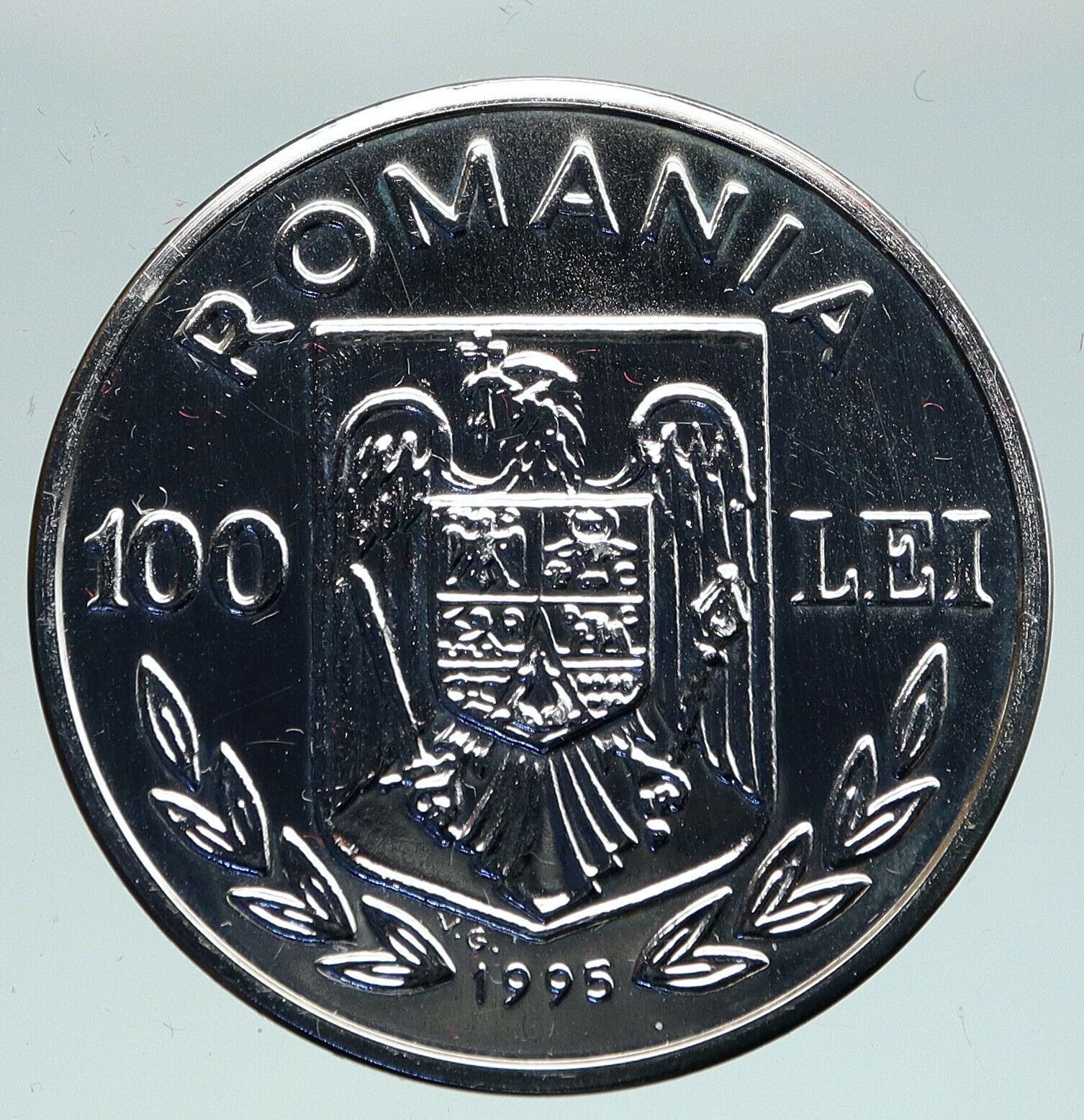 1995 ROMANIA FAO Food and Agriculture UN Vintage OLD Vintage 100 Lei Coin i91519