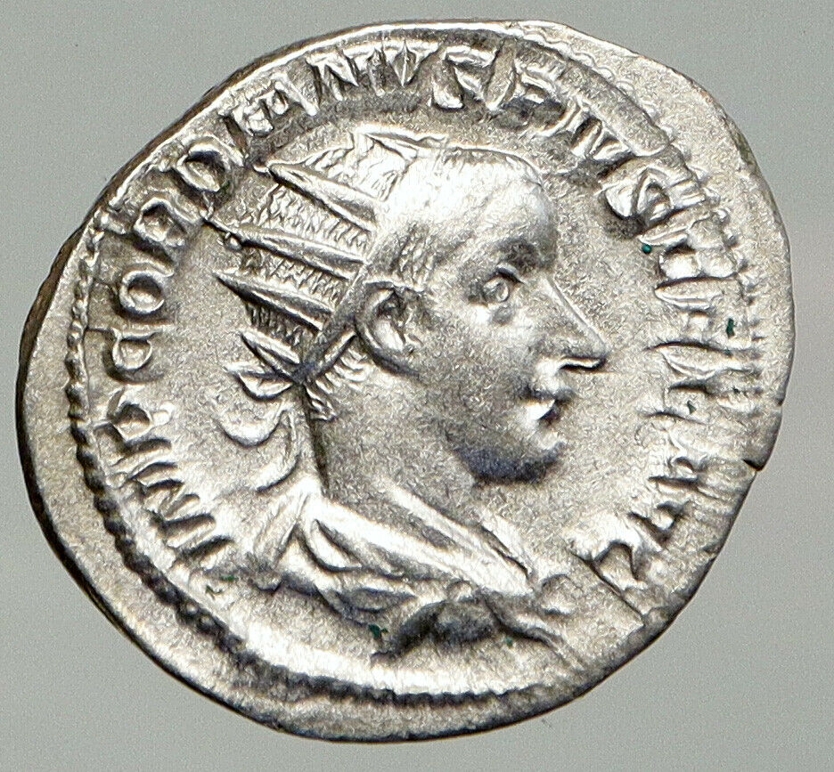 GORDIAN III 240AD Genuine Ancient Silver Roman Coin CONCORDIA Harmony i92757