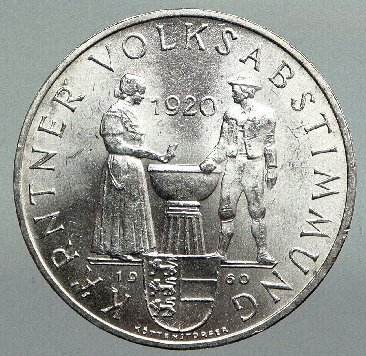 1960 AUSTRIA Carinthian Plebiscite 40th Antique Silver 25 Schilling Coin i92227