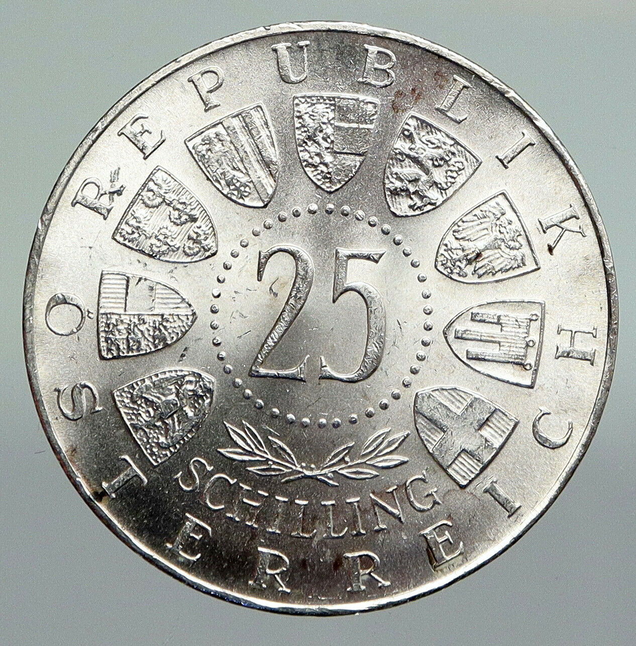 1957 AUSTRIA w MARIAZELL BASILICA Church Chapel Silver 25 Schilling Coin i92223