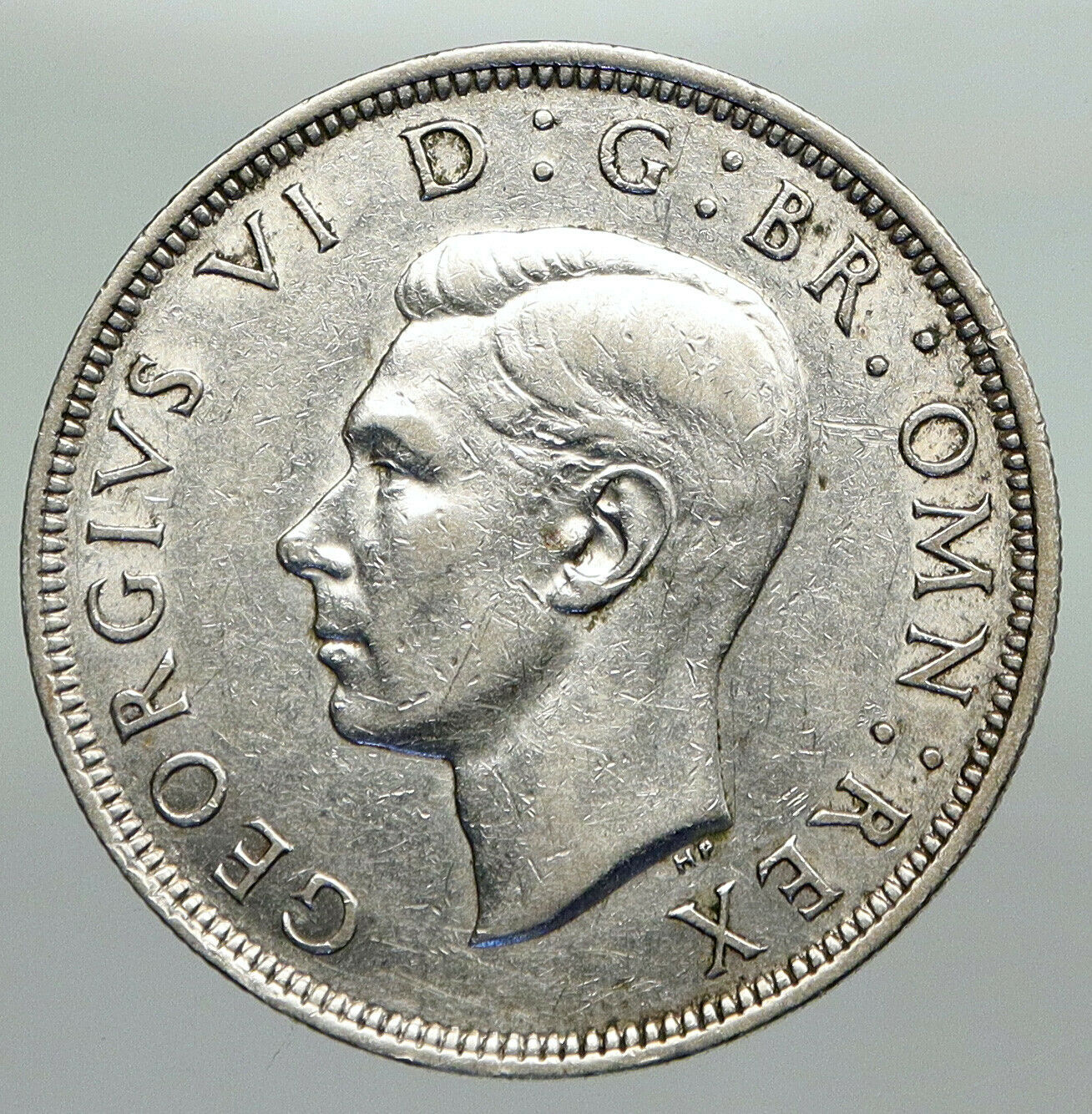 1944 Great Britain United Kingdom UK GEORGE VI Silver 1/2 Half Crown Coin i92383