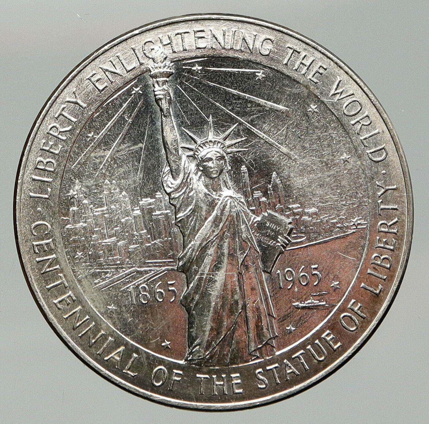 1967 UNITED STATES Ellis 100Yr Statue of Liberty NY Castle Clinton Medal i92058