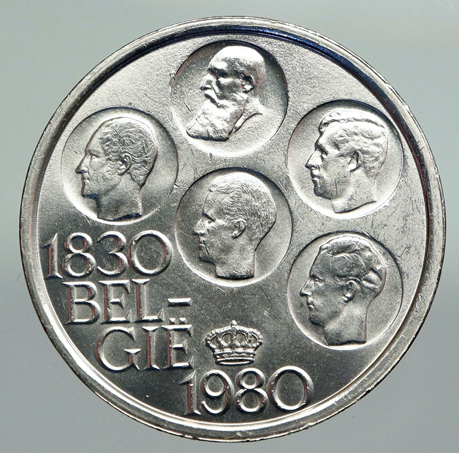 1980 BELGIUM Kings Leopold I II III & Albert I OLD Silver 500 Francs Coin i92231