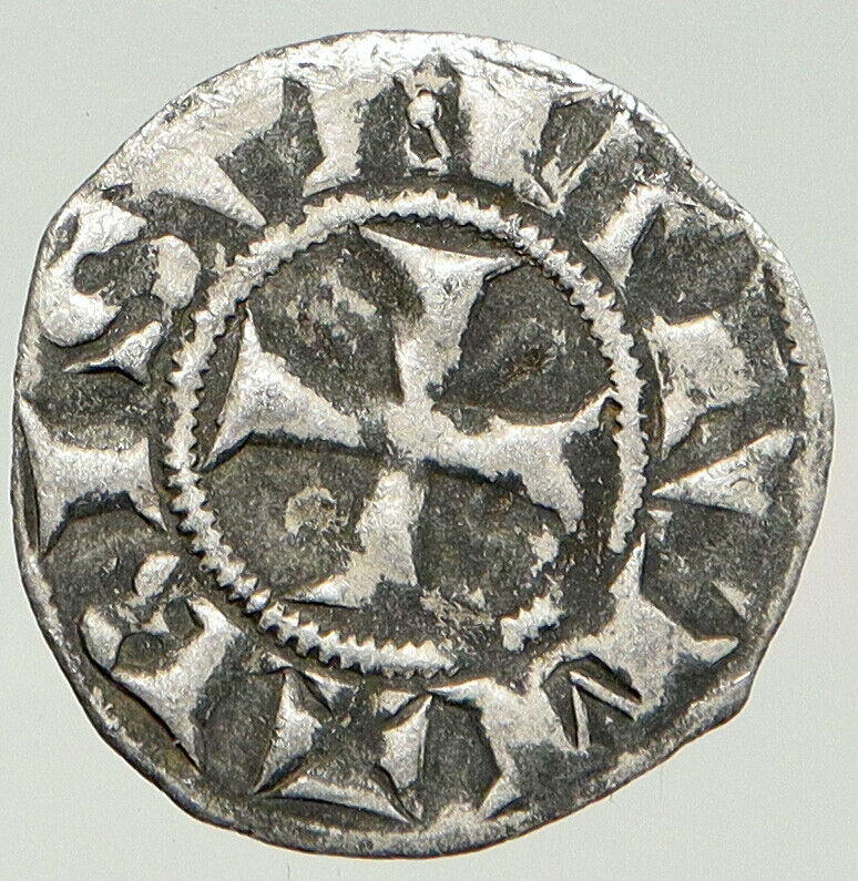 1200AD FRANCE Archbishopric BESANCON Antique Silver Denier Medieval Coin i92567