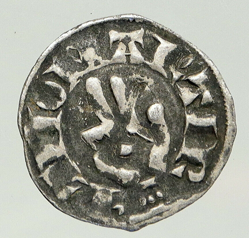 1200AD FRANCE Archbishopric BESANCON Antique Silver Denier Medieval Coin i92567