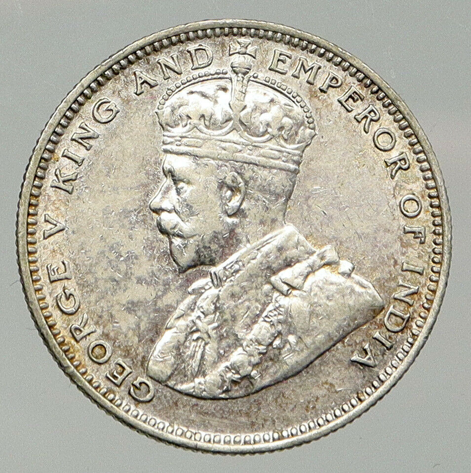 1935 STRAITS SETTLEMENTS UK King George V ANTIQUE Old SILVER 20 Cent Coin i92747