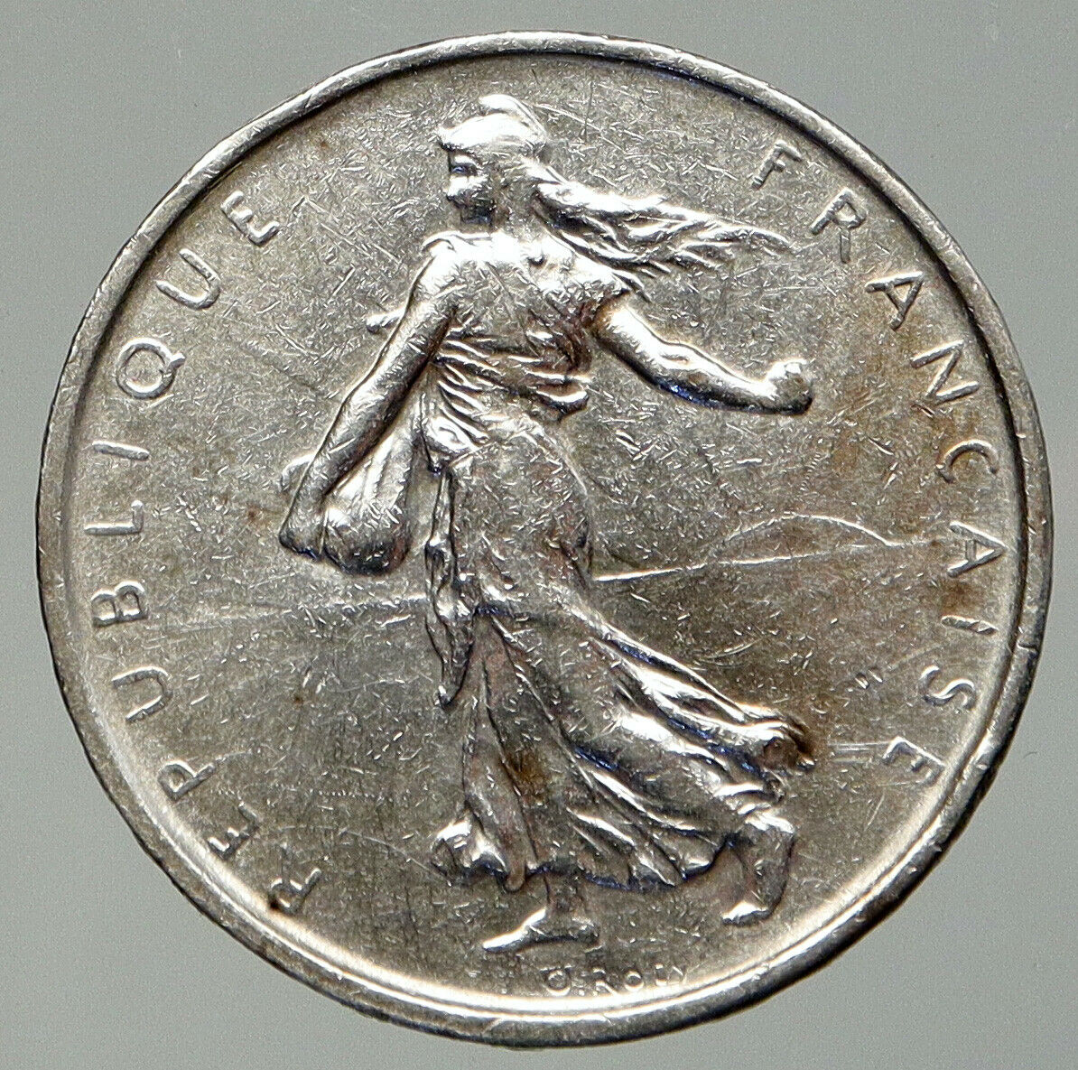 1962 FRANCE La Semeuse French SOWER WOMAN Old LARGE Silver 5 Francs Coin i92538