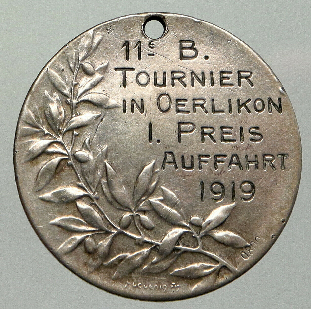 1919 SWITZERLAND Zurich Oerlikon FOOTBALL SOCCER Tournament Silver Medal i93024