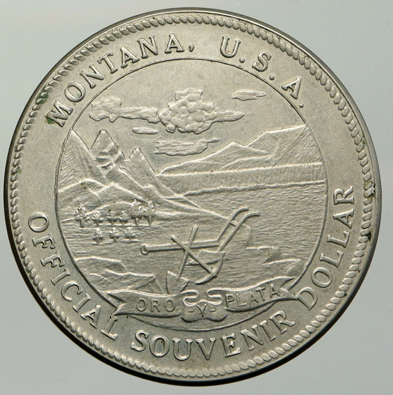 1964 MONTANA 100 / 75 Years of STATEHOOD HUGE 6.4cm SILVER Medal LEADERS i93019