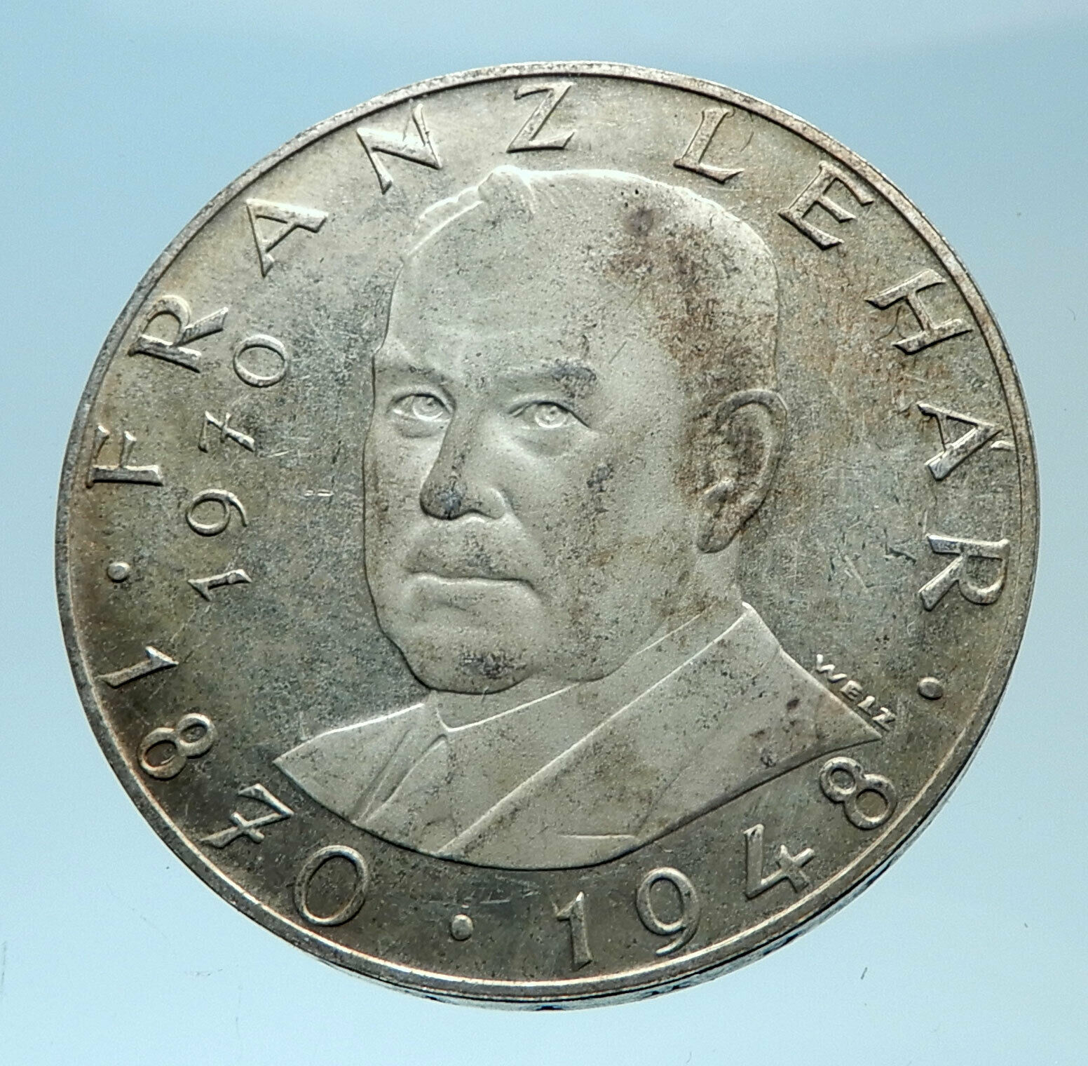 1970 AUSTRIA Franz Lehar Hungarian Composer Silver 25 Shlng Austrian Coin i78097