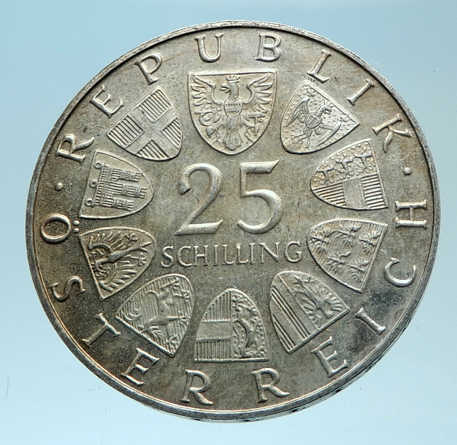 1970 AUSTRIA Franz Lehar Hungarian Composer Silver 25 Shlng Austrian Coin i78097